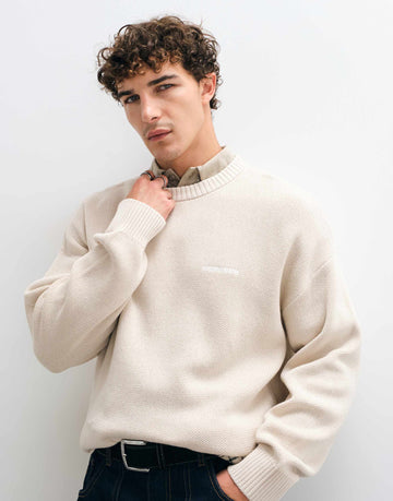 Pegador oversized knitted jumper cream
