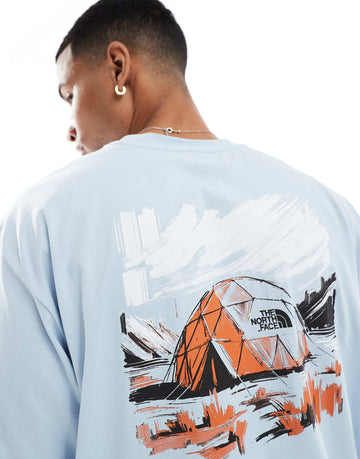The North Face Dome Tent backprint oversized t-shirt light blue