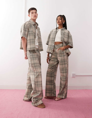 Reclaimed Vintage unisex boxy co-ord check