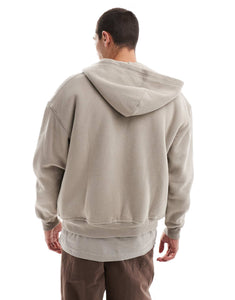 Hollister cozy fleece lined hoodie beige