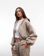 Load image into Gallery viewer, Ottoman zip-through rib co-ord brown