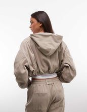 Load image into Gallery viewer, Ottoman zip-through rib co-ord brown