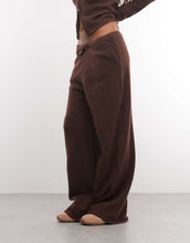 Load image into Gallery viewer, COLLUSION knitted zip through fitted hoodie &amp; joggers chocolate