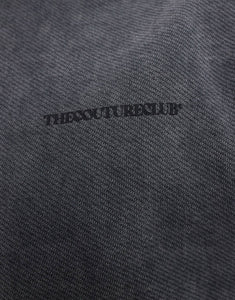 The Couture Club washed pocket detail hoodie acid grey