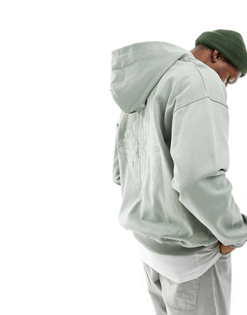 The Couture Club emblem half zip hoodie khaki