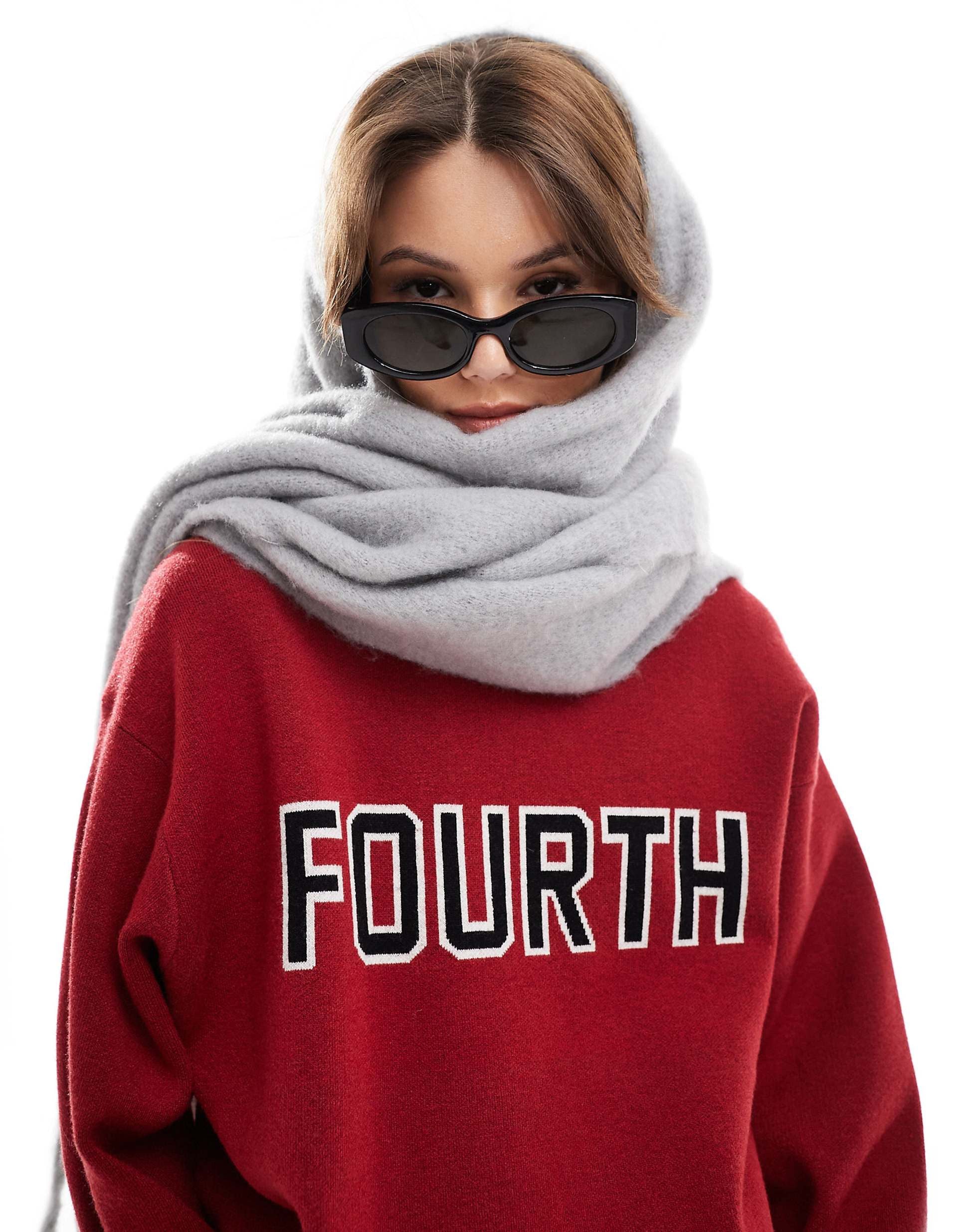 4th & Reckless x Felicia Wedin jersey jacquard knit jumper red