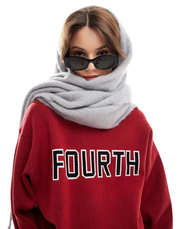 4th & Reckless x Felicia Wedin jersey jacquard knit jumper red