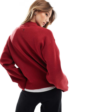 4th & Reckless x Felicia Wedin jersey jacquard knit jumper red