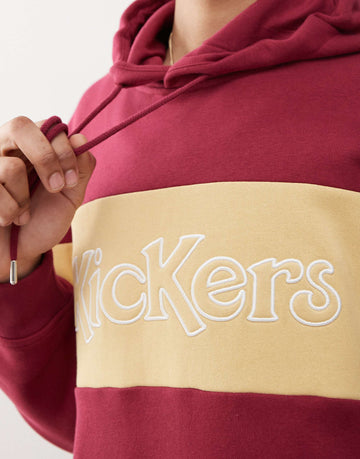 Kickers unisex oversized hoodie deep cherry