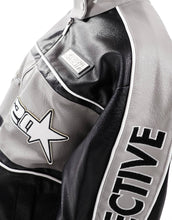 Load image into Gallery viewer, Weekend Collective faux leather motorcross jacket grey