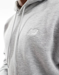 New Balance small logo brushed hoodie grey