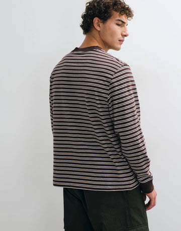 Abercrombie & Fitch oversized heavyweight long sleeve t-shirt brown stripe.