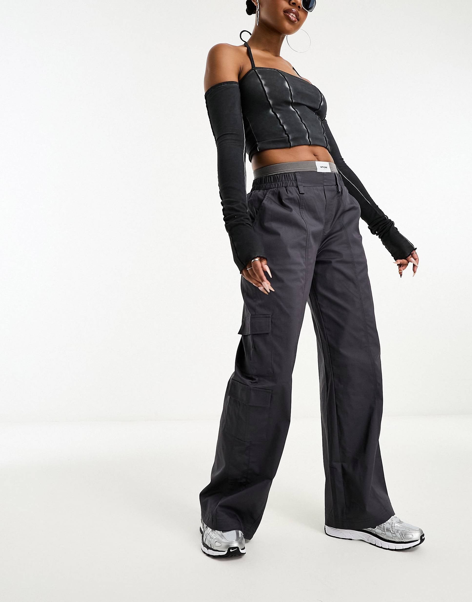 Sixth June cargo trousers dark grey