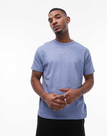 Tommy Jeans small linear t-shirt light blue