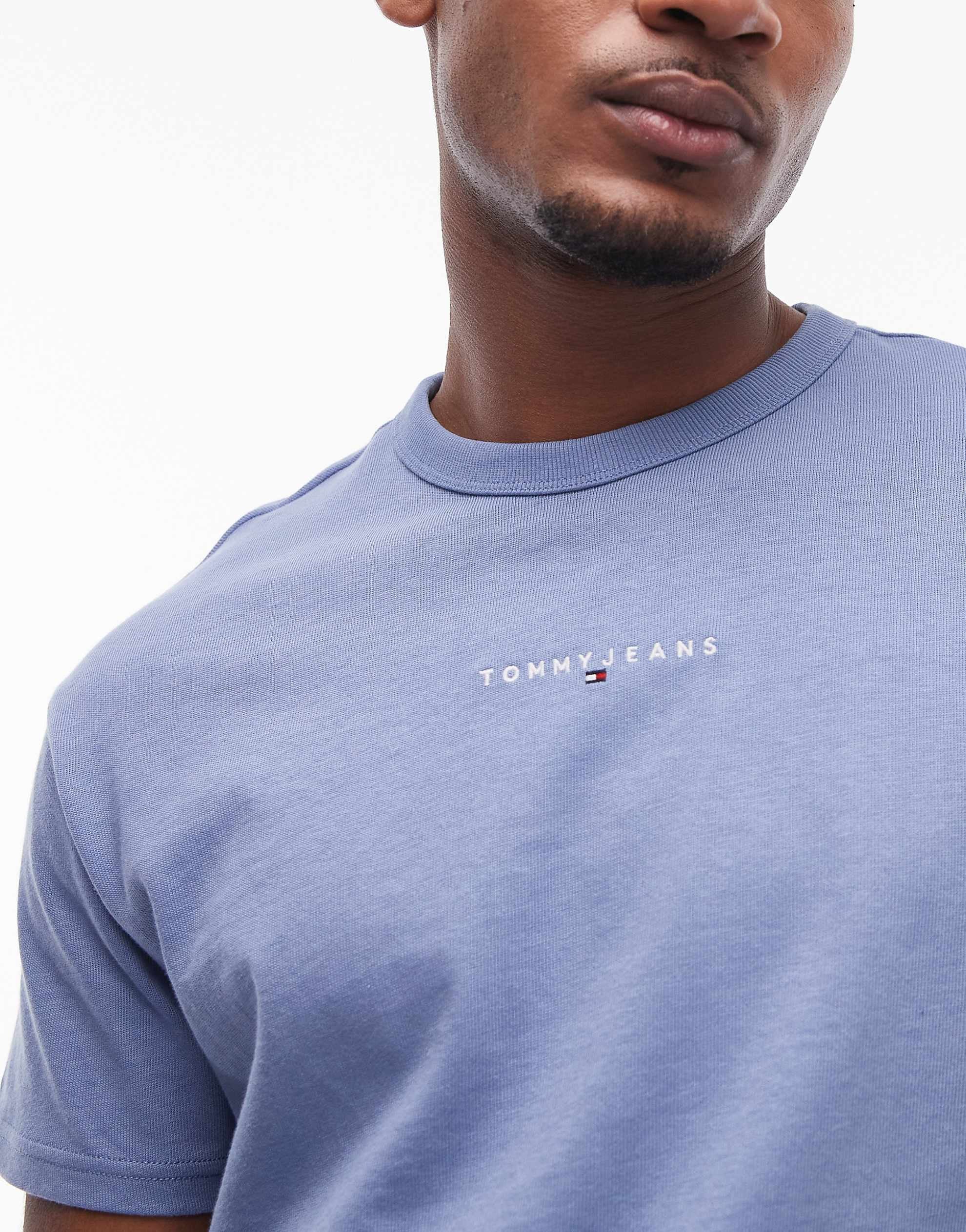 Tommy Jeans small linear t-shirt light blue