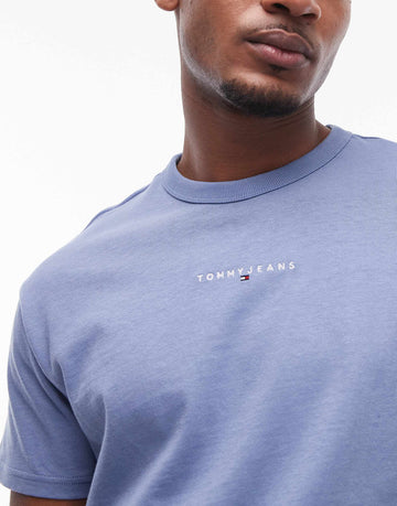 Tommy Jeans small linear t-shirt light blue