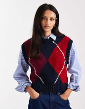 Load image into Gallery viewer, Tommy Jeans argyle sweater vest burgundy navy