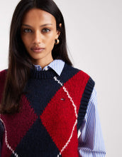 Load image into Gallery viewer, Tommy Jeans argyle sweater vest burgundy navy