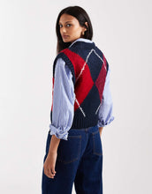 Load image into Gallery viewer, Tommy Jeans argyle sweater vest burgundy navy
