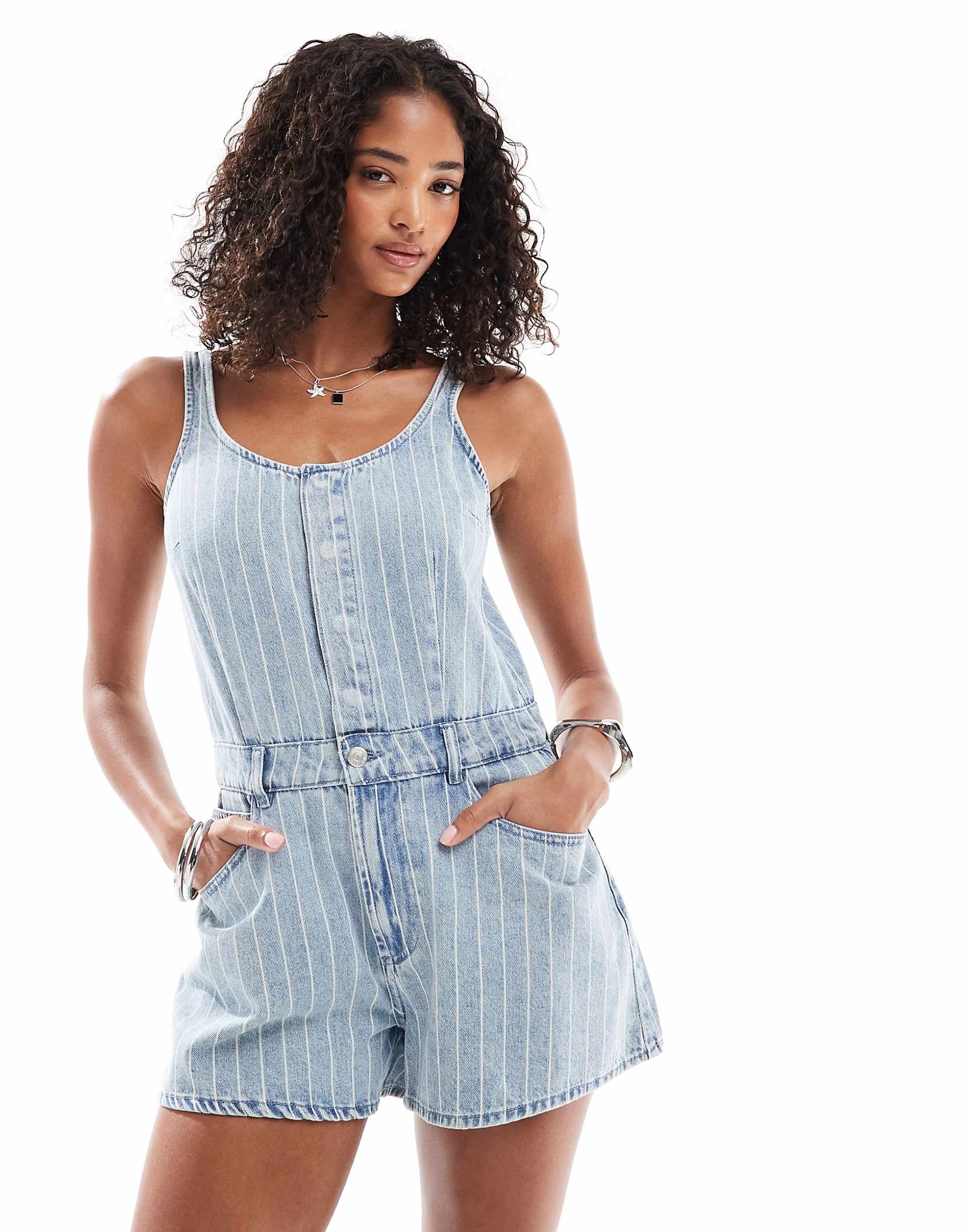 DESIGN denim A line playsuit stripe