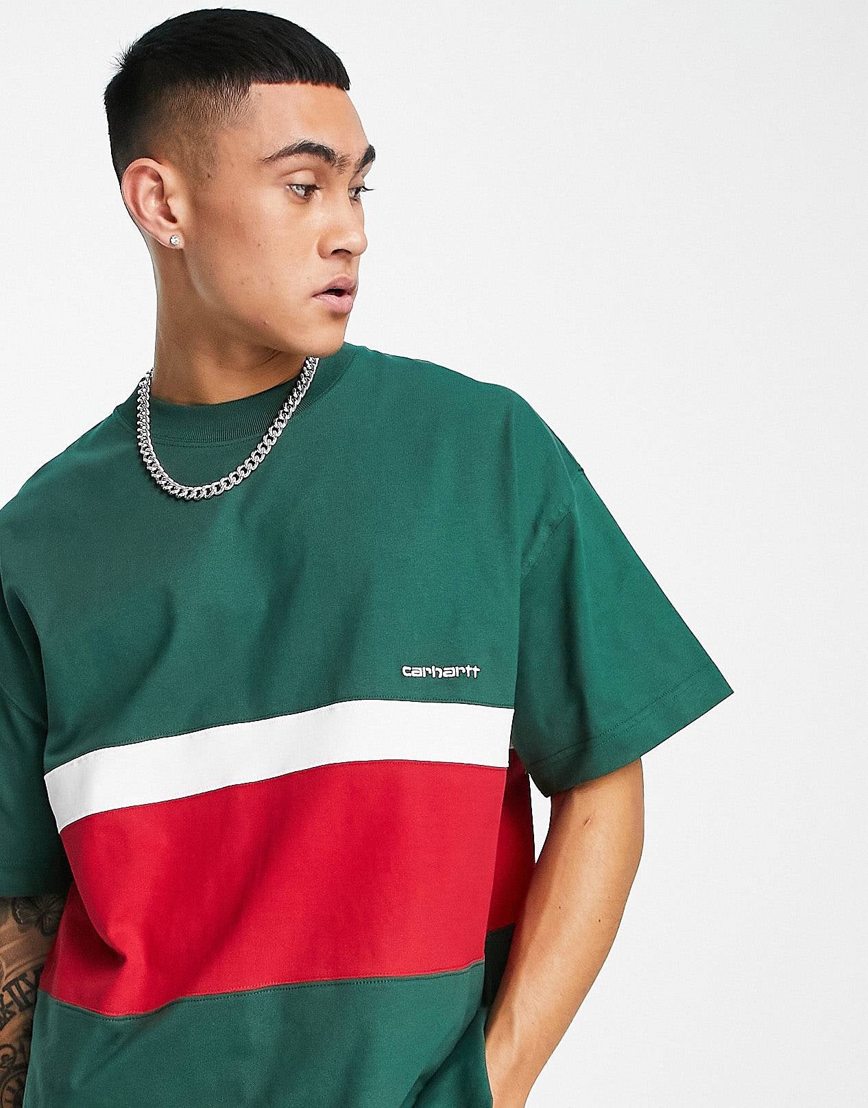 Carhartt WIP trin striped t-shirt green