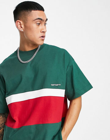 Carhartt WIP trin striped t-shirt green