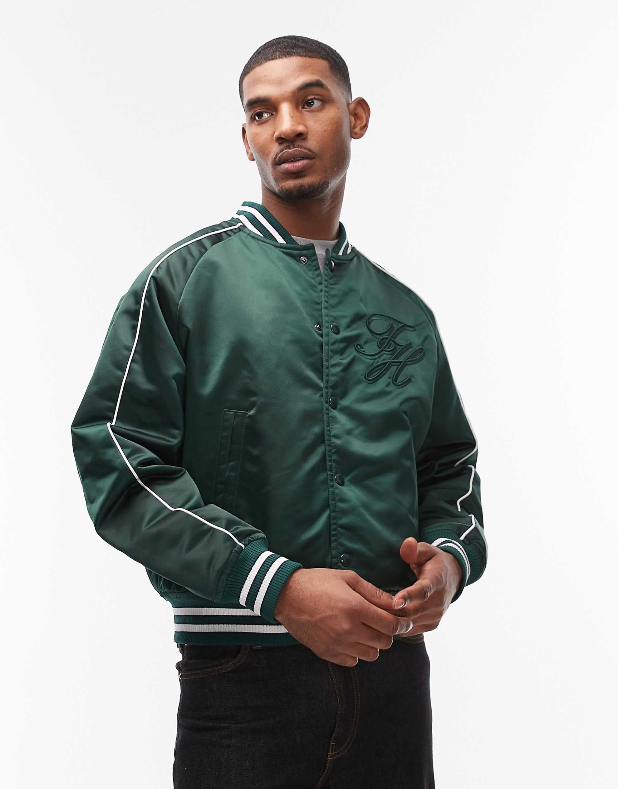 Tommy Hilfiger nylon varsity jacket dark green