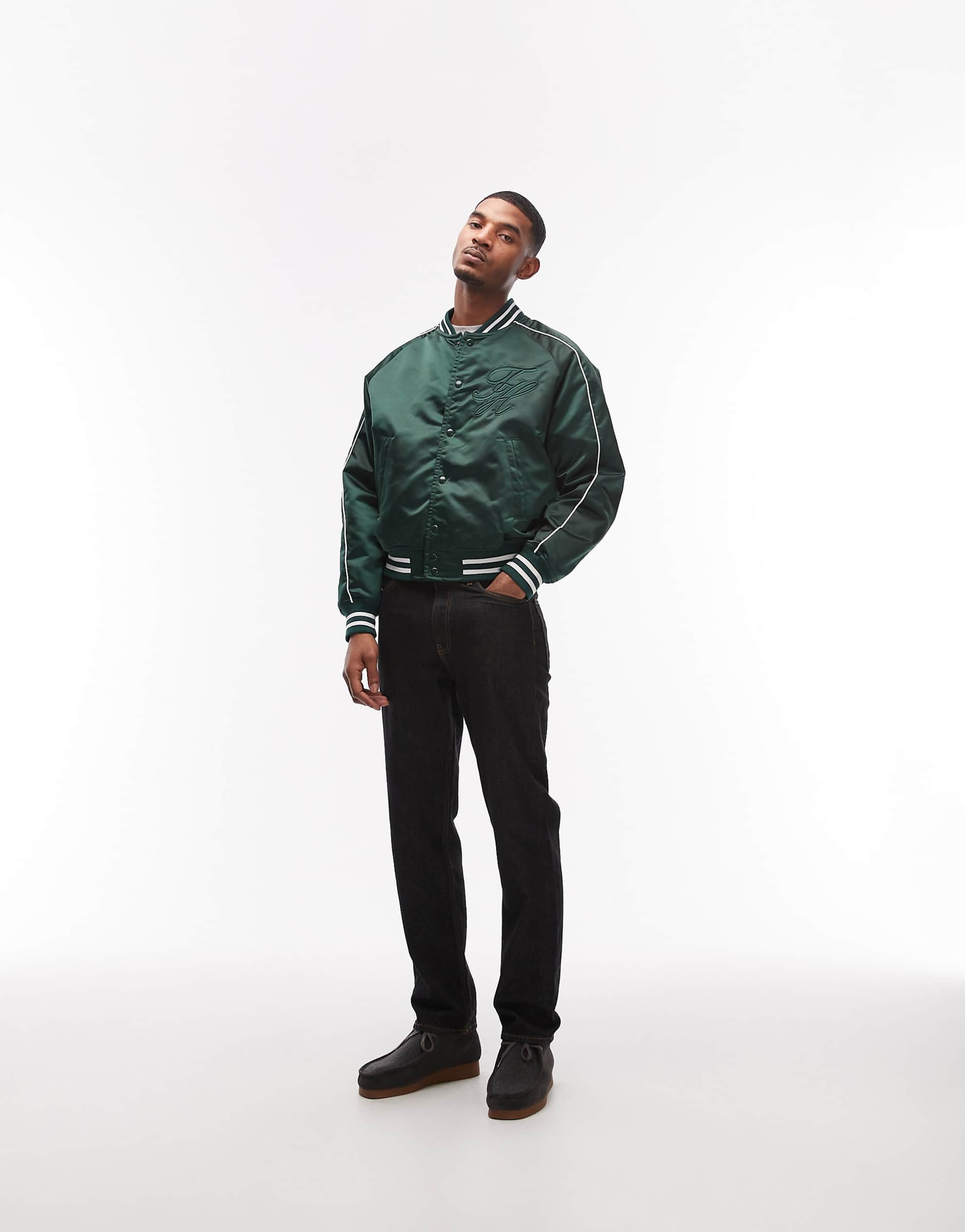 Tommy Hilfiger nylon varsity jacket dark green
