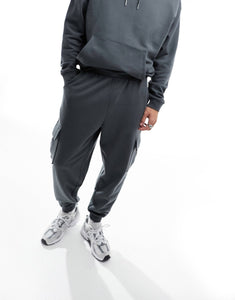 DESIGN tracksuit oversized hoodie joggers charcoal