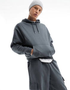 DESIGN tracksuit oversized hoodie joggers charcoal