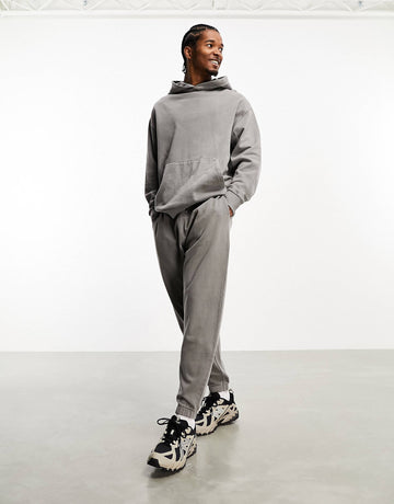 DESIGN co-ord oversized grey overdye wash
