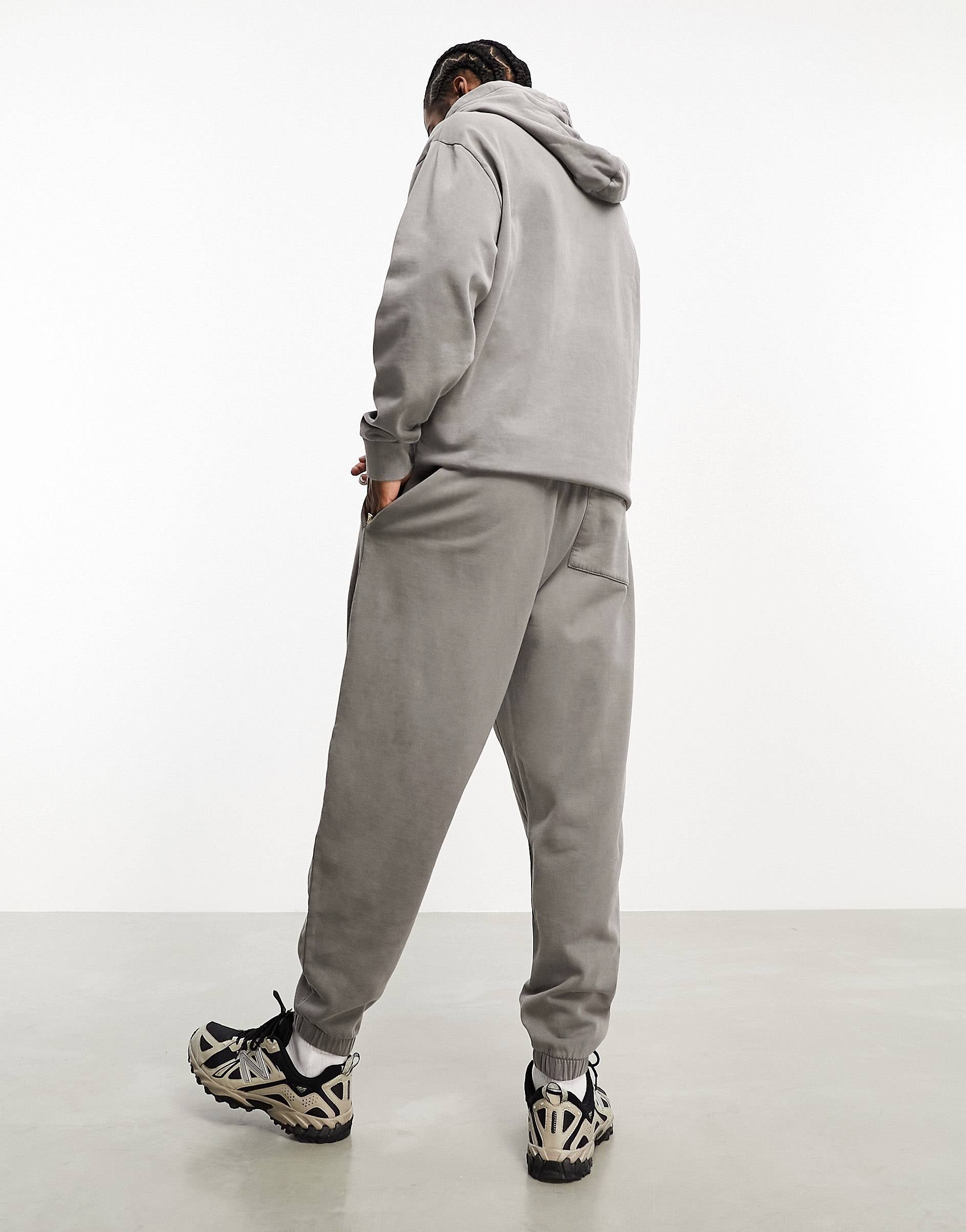 DESIGN co-ord oversized grey overdye wash