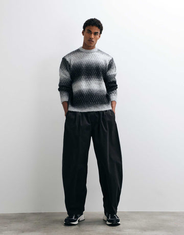 Obey haze stripe gradient knitted crewneck jumper black multi