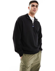 HUGO BLUE quarter zip sweat black