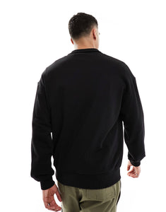 HUGO BLUE quarter zip sweat black