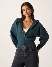 Load image into Gallery viewer, Tala cocoon zip through hoodie deep teal