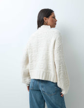 Load image into Gallery viewer, Abercrombie &amp; Fitch oversized funnel neck jumper cream jacquard