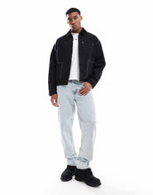 Load image into Gallery viewer, DESIGN boxy oversized harrington jacket black