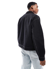 Load image into Gallery viewer, DESIGN boxy oversized harrington jacket black