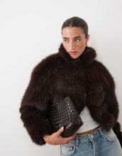 Load image into Gallery viewer, Supre mikki faux fur jacket chocolate brown