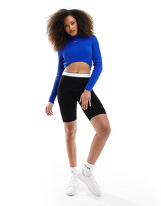 HUGO BLUE crop light knit jumper blue