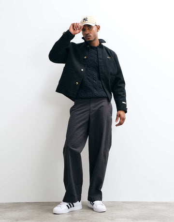 BLKVIS script logo wool mix overshirt black