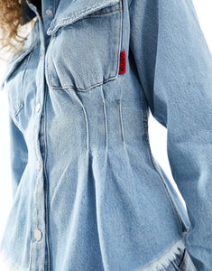 HUGO Estelly denim shirt blue