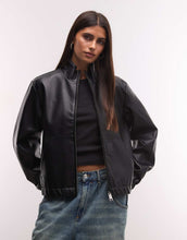 Load image into Gallery viewer, Carhartt WIP Arizona funnel neck PU leather jacket black
