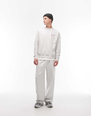 New Balance Classic tri-logo french terry sweatshirt heather grey