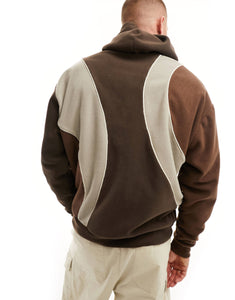 DESIGN oversized hoodie brown polar fleece