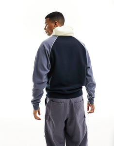 DESIGN oversized hoodie denim blue polar fleece