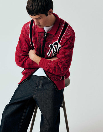 No Problemo crochet sports jumper red