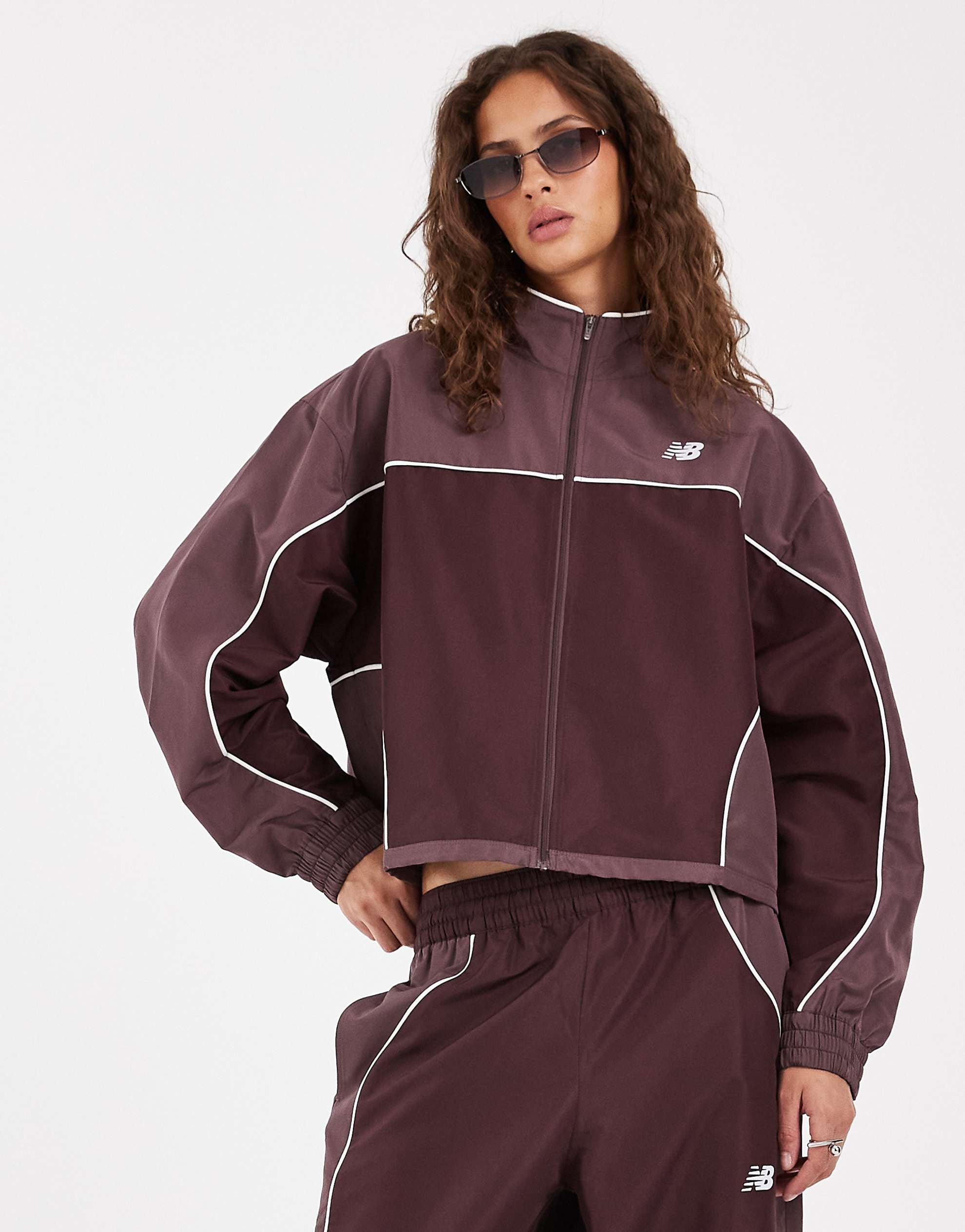 New Balance trackside woven jacket brown