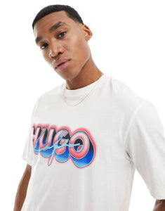 HUGO BLUE oversized logo t-shirt white